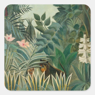 The Equatorial Jungle, 1909 (oil on canvas) Square Sticker