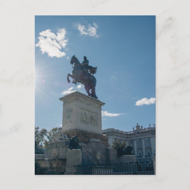 The equestrian statue of Philip IV Postcard (Front)