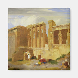 The Erechtheum, Athens, with Figures in the Foregr Magnet