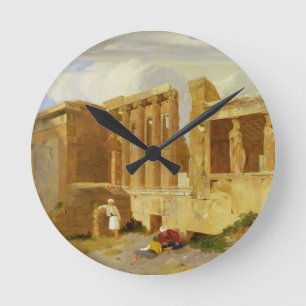 The Erechtheum, Athens, with Figures in the Foregr Round Clock