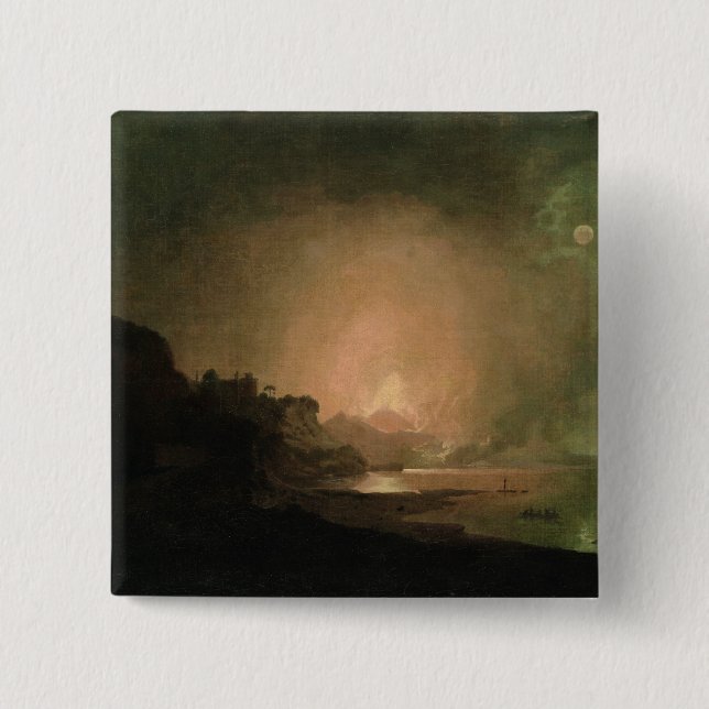 The Eruption of Mount Vesuvius 15 Cm Square Badge (Front)