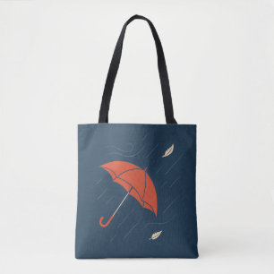 The Escaping Umbrella – Minimal Rainy Mood Art Tote Bag