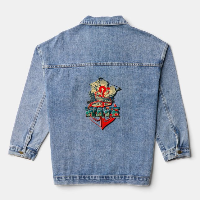  "The Essence of Waves" Denim Jacket (Back)