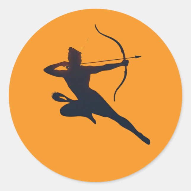 The Eternal Glow of Dussehra – Shree Ram Classic Round Sticker (Front)