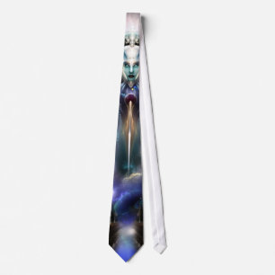 The Eternal Majesty Of Thera Fractal Portrait Tie
