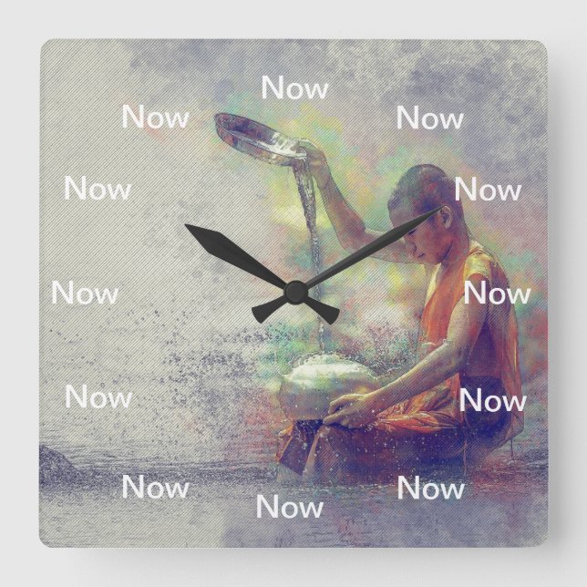 The Eternal Now Square Wall Clock (Front)