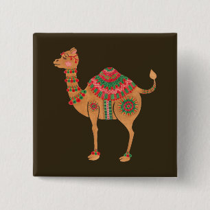 The Ethnic Camel 15 Cm Square Badge
