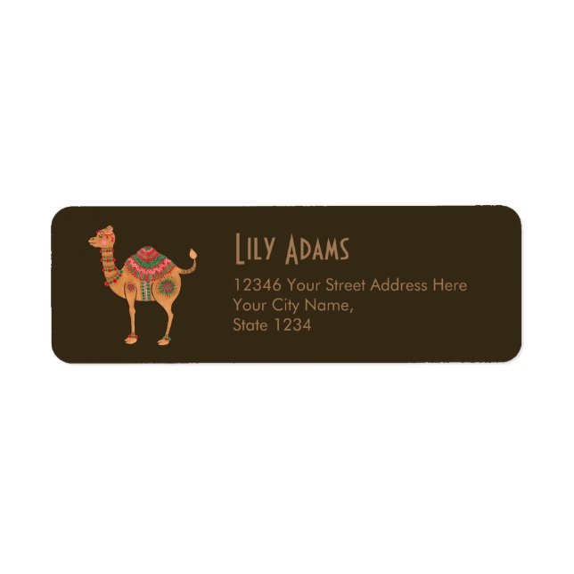 The Ethnic Camel Return Address Label (Front)