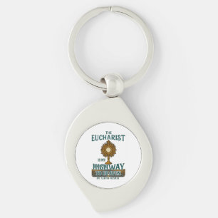 The Eucharist Is My Highway to Heaven Key Ring