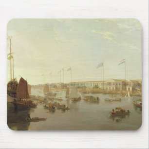The European Factories, Canton, 1806 (oil on canva Mouse Pad