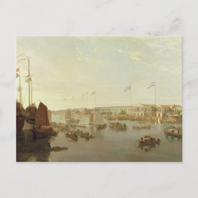 The European Factories, Canton, 1806 (oil on canva Postcard (Front)