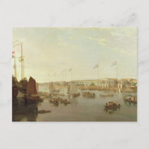 The European Factories, Canton, 1806 (oil on canva Postcard