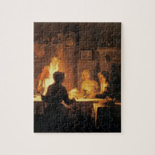 The Evening Meal, c.1900 (oil on canvas) Jigsaw Puzzle