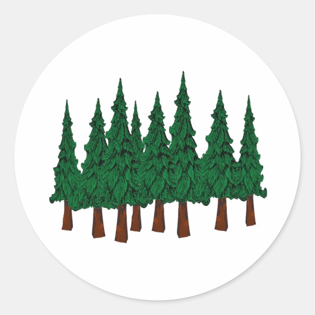The Evergreen Forest Classic Round Sticker (Front)