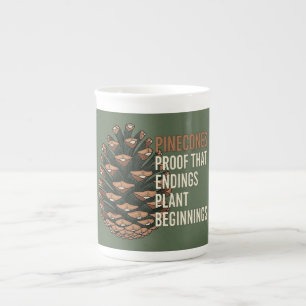 The Evergreen Promise - Pine cone design Bone China Mug