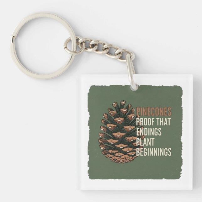  The Evergreen Promise - Pine cone design Key Ring (Front)