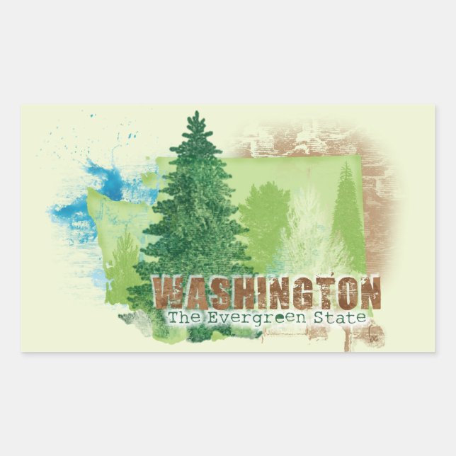 The Evergreen State Rectangular Sticker (Front)