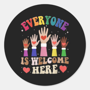 The Everyone Is Welcome Here In Idaho Teacher Stud Classic Round Sticker