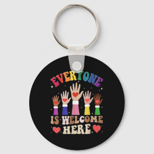 The Everyone Is Welcome Here In Idaho Teacher Stud Key Ring