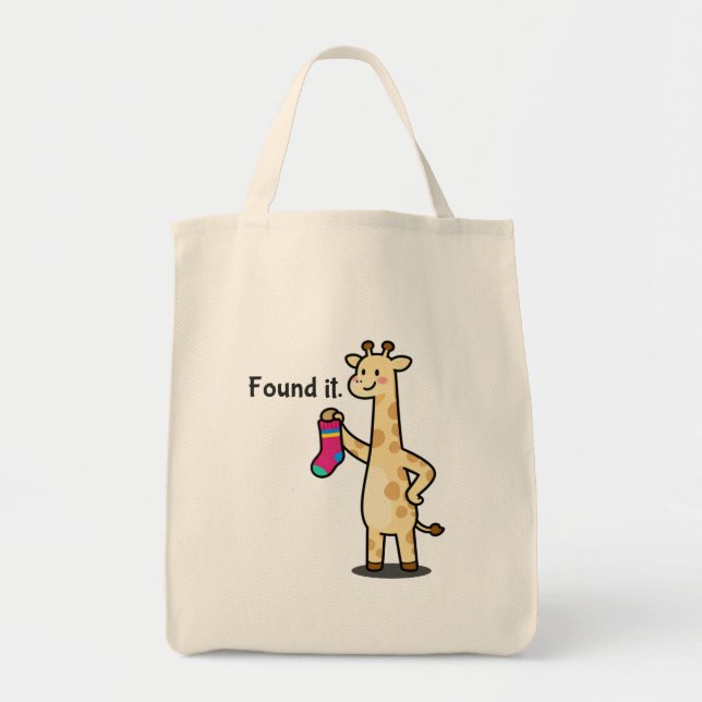 The "Everything Finder" Giraffe Canvas Tote Bag (Front)