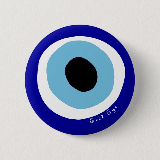 The evil eye 6 cm round badge (Front)