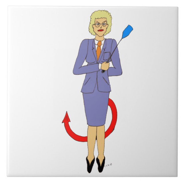 The Evil Teacher  Ceramic Tile (Front)
