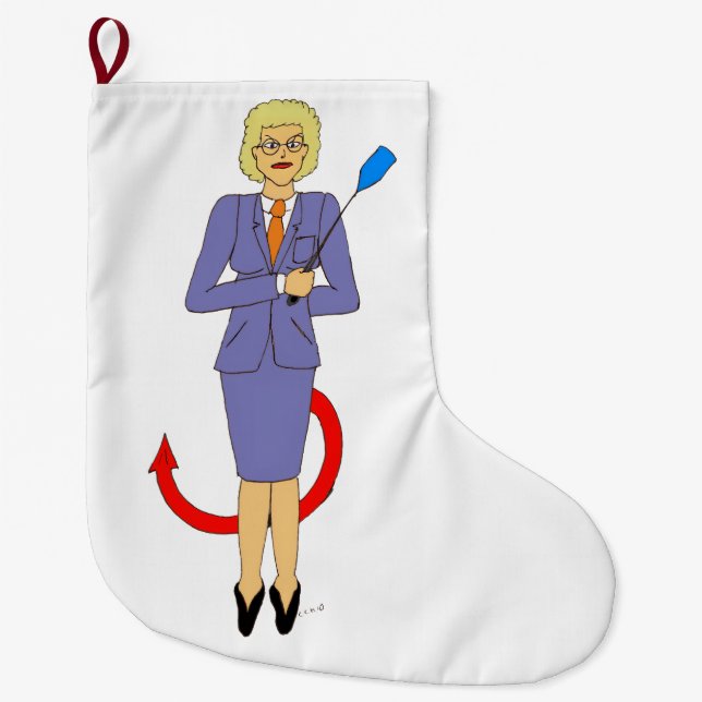 The Evil Teacher Large Christmas Stocking (Front)