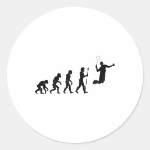 The Evolution Of A Badminton Player - Funny Classic Round Sticker