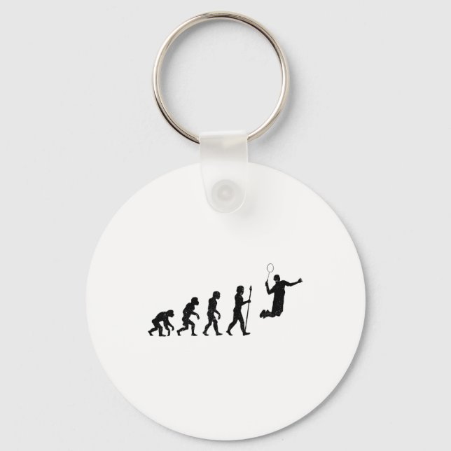 The Evolution Of A Badminton Player - Funny  Key Ring (Front)