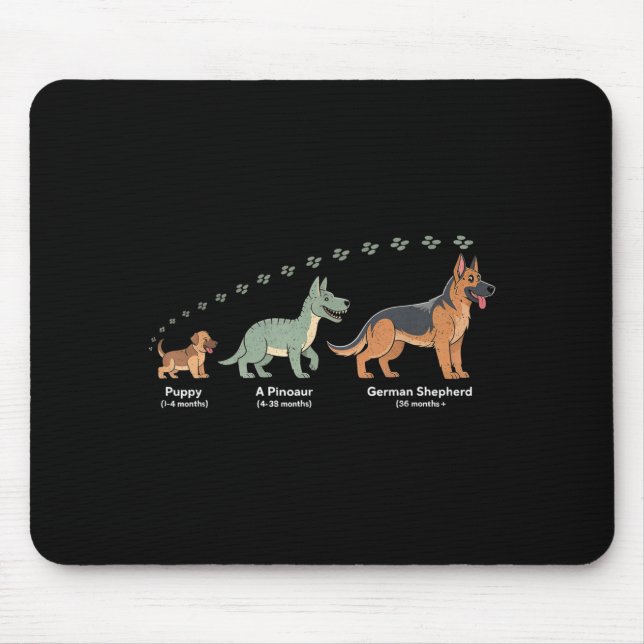 The Evolution Of A German Shepherd - Dog Owner Pet Mouse Pad (Front)