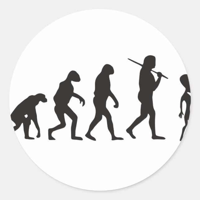 The Evolution Of Alien Classic Round Sticker (Front)