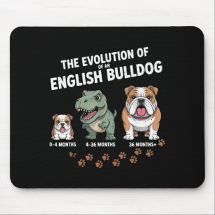The Evolution Of An English Bulldog Funny  Mouse Pad