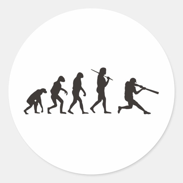 The Evolution Of Baseball Batter Classic Round Sticker (Front)
