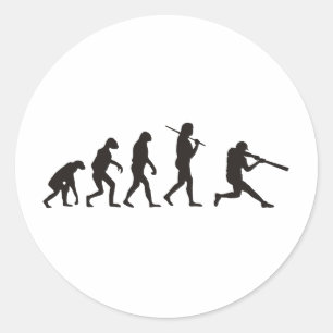 The Evolution Of Baseball Batter Classic Round Sticker