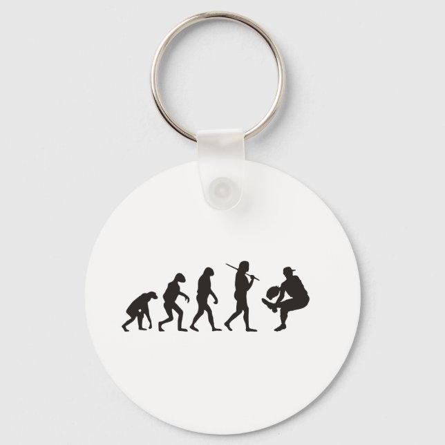 The Evolution Of Baseball Pitcher Key Ring (Front)