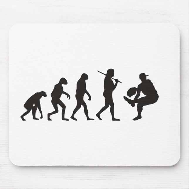 The Evolution Of Baseball Pitcher Mouse Pad (Front)