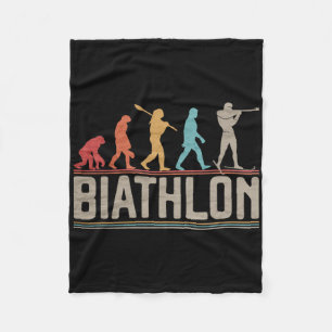 The Evolution Of Biathlon Target Shooting Xc Skiin Fleece Blanket