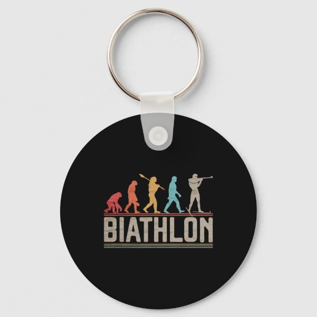 The Evolution Of Biathlon Target Shooting Xc Skiin Key Ring (Front)