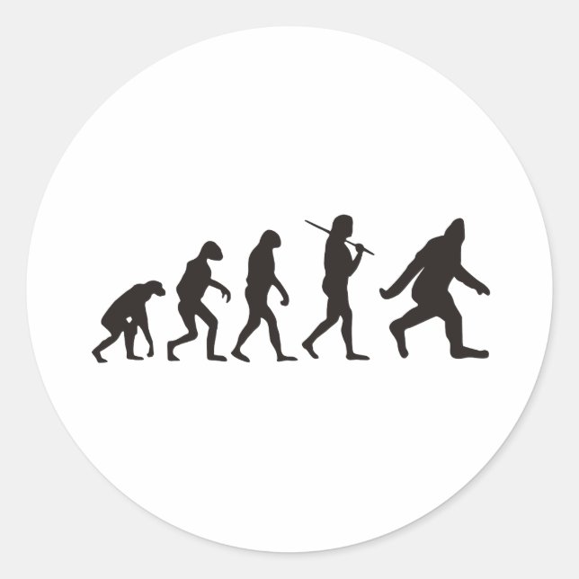 The Evolution Of Bigfoot Classic Round Sticker (Front)