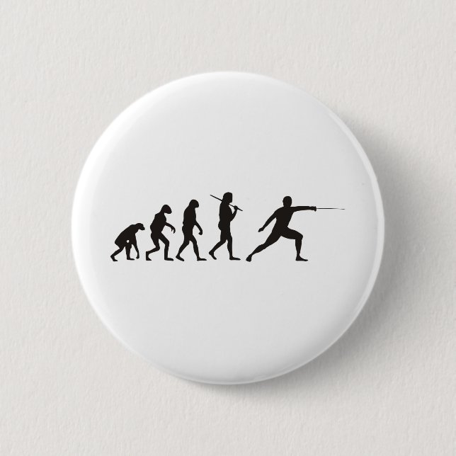 The Evolution Of Fencing 6 Cm Round Badge (Front)
