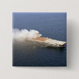 The ex-Oriskany, a decommissioned aircraft carr 15 Cm Square Badge