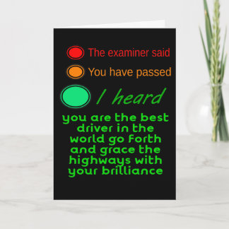 The examiner said -passed driving est card