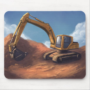 The excavator at daily work mouse pad