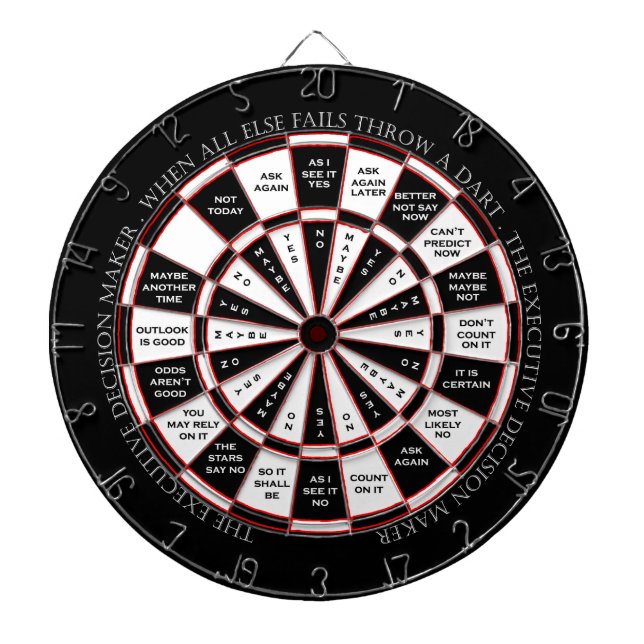 The Executive Decision Maker Magic 8 Ball Style Dartboard (Front)