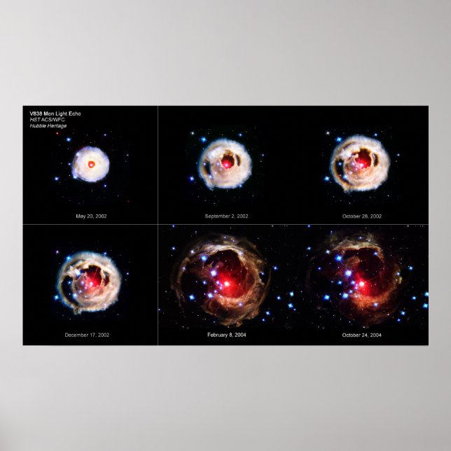 The Expanding Light Echo of Red Supergiant Star  Poster (Front)