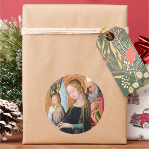 The Expectant Madonna with Saint Joseph Classic Round Sticker
