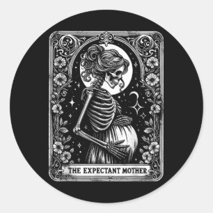 The Expectant Mother Halloween Pregnancy Pregnant  Classic Round Sticker