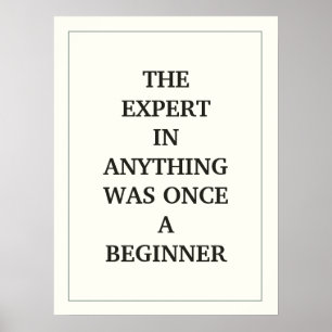 THE EXPERT  IN ANYTHING WAS ONCE A BEGINNER POSTER