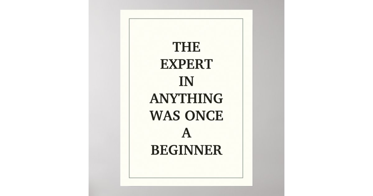 The Expert Was Once A Beginner THE EXPERT IN ANYTHING WAS ONCE A BEGINNER POSTER | Zazzle
