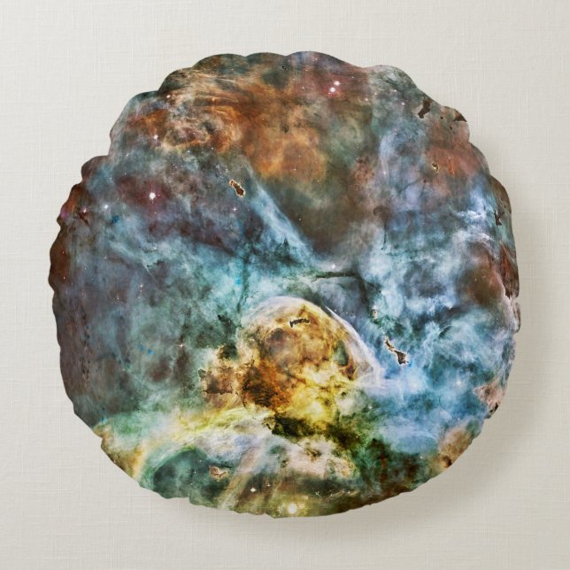 The Exploding Nebula and Planets Round Cushion (Front)
